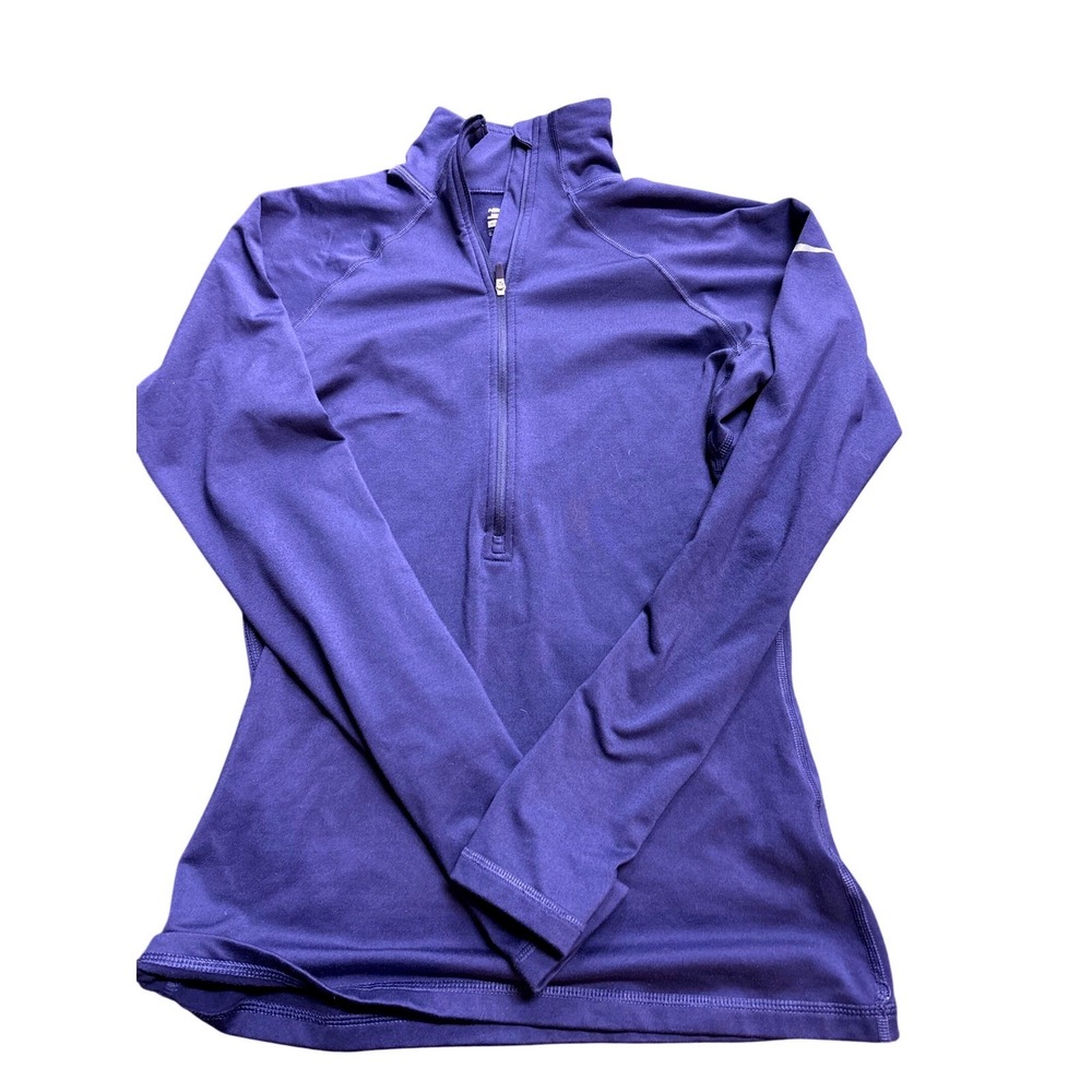 Nike Pro Dri-FIT Womens LSU Purple Quarter Zip Long Sleeve Athletic Pullover M
